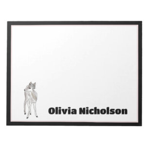Baby Fawn Doodle Art Gepersonaliseerd briefpapier Notitieblok