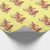 Baby Fawn en Mama Deer Cute Kitsch Cadeaupapier (Hoek)