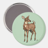 Baby Fawn met muntachtergrond Magneet (Voorkant / Achterkant)