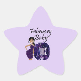 Baby februari ster sticker