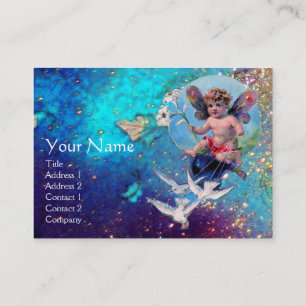 BABY FEE MET DUIVEN IN SPARKLES blauw geel goud Visitekaartje