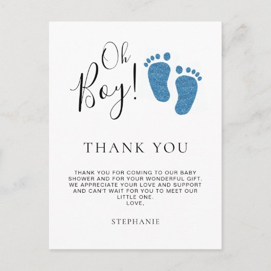 Baby Feet Baby shower Dank u Briefkaart (Voorkant)