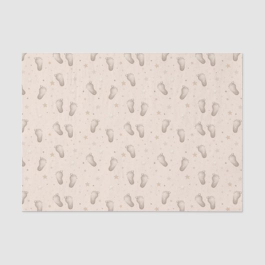 Baby Feet Decoupage Douche Beige Tissuepapier (Voorkant)