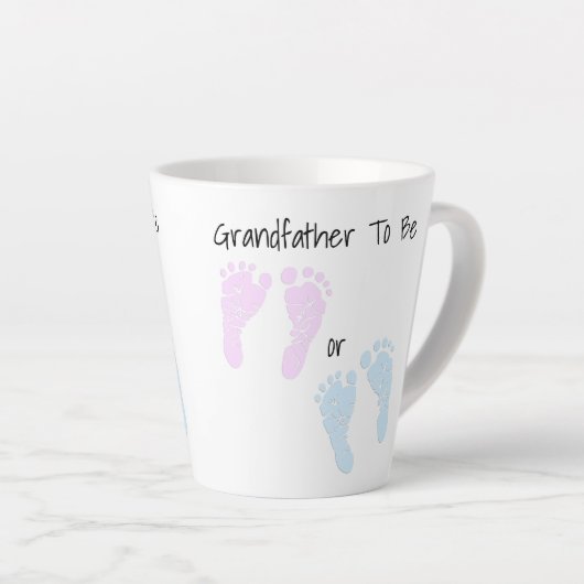 Baby Feet Grandfather is een aangepaste aankondigi Latte Mok (Rechterhoek)
