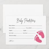 Baby Feet Meisje Baby Voorspelling & Wensen Kaart (Voorkant / Achterkant)