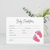 Baby Feet Meisje Baby Voorspelling & Wensen Kaart (Staand voorkant)