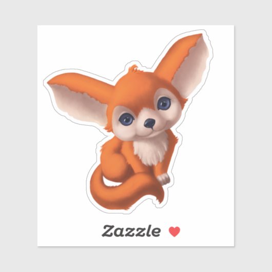 Baby Fennec Fox Sticker (Vel)
