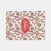 Baby Festive Fun Candy Canes Pattern Fleece Deken (Voorkant (Horizontaal))