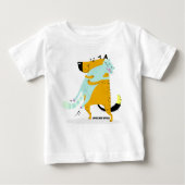 Baby Fine Jersey T-Shirt met Cat en Dog Hugging (Voorkant)
