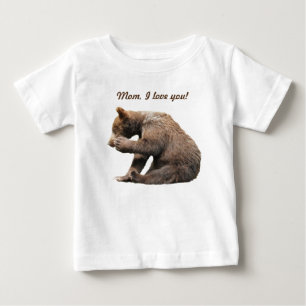 Baby Fine Jersey T-Shirt w/grizzly beer cub