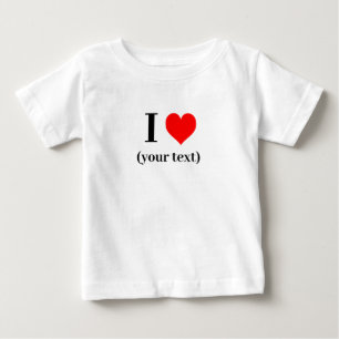 Baby Fine T-Shirt- Custom I hart (jouw tekst)