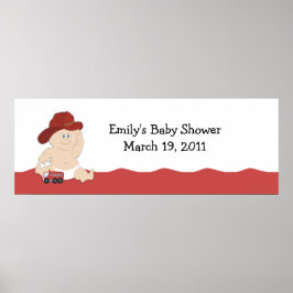 BABY FIRE FIGHTER Baby shower / Birthday Banner Poster