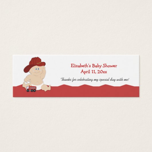 Baby Fire Fighter Customisé Favor Tag Card (Devant)