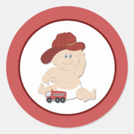 BABY FIRE FIGHTER Envelope Seals Ronde Sticker