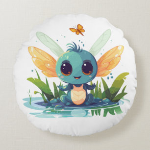 Baby Firefy Dragon Rond Kussen