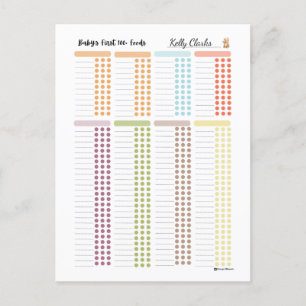 Baby First 100 voedingsmiddelen- uw eigen Food Log Briefkaart