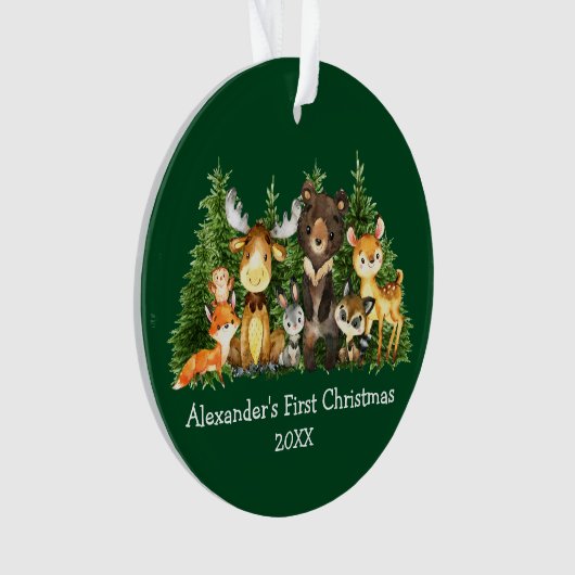 Baby First Christmas Animals Green - PHOTO RETOUR (devant)