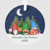 Baby First Christmas Aquarelle Gnomes Arbres (dos)