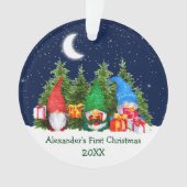 Baby First Christmas Aquarelle Gnomes Arbres (devant)