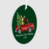 Baby First Christmas Camion rouge Moose Green (devant)