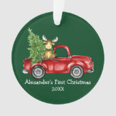 Baby First Christmas Camion rouge Moose Green (devant)