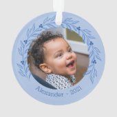 Baby First Christmas Custom Photo Ornament (dos)