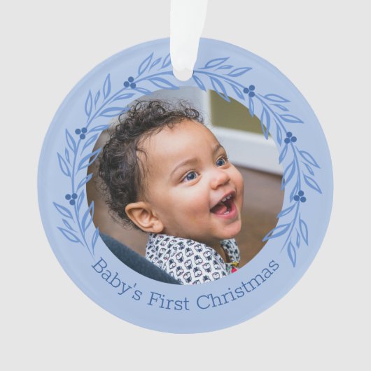 Baby First Christmas Custom Photo Ornament (devant)