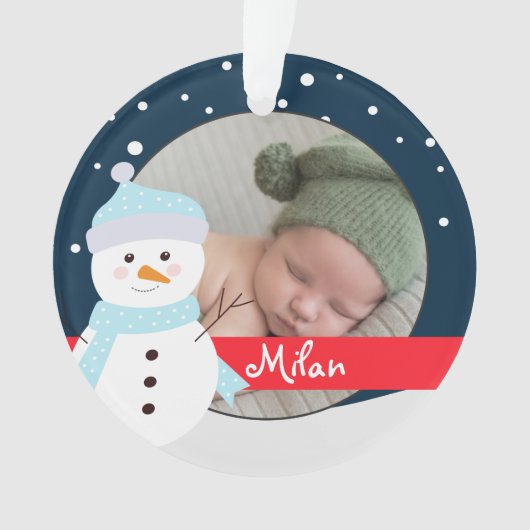 baby, first Christmas| first Christmas Photo Rosa Ornament (voorkant)