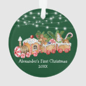 Baby First Christmas Gingerbread Feux de train (dos)