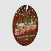 Baby First Christmas Gingerbread Train Wood Lights (devant)