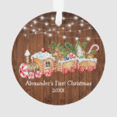 Baby First Christmas Gingerbread Train Wood Lights (dos)