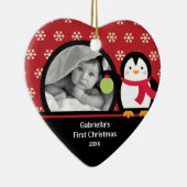 Baby First Christmas Photo Ornement Pingouin (Droite)