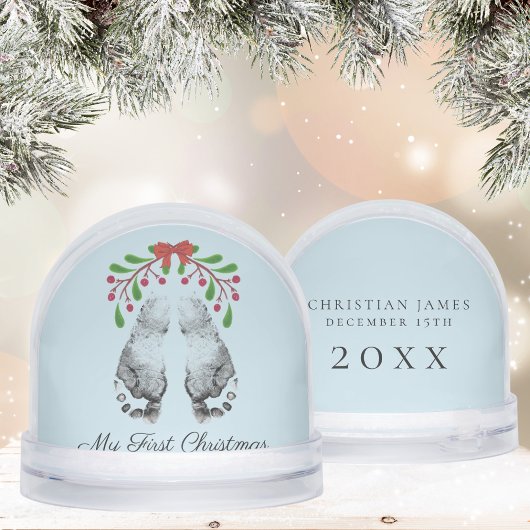 Baby First Christmas Photo Snow Globe