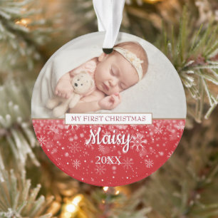 Baby First Christmas Photo Snowflakes
