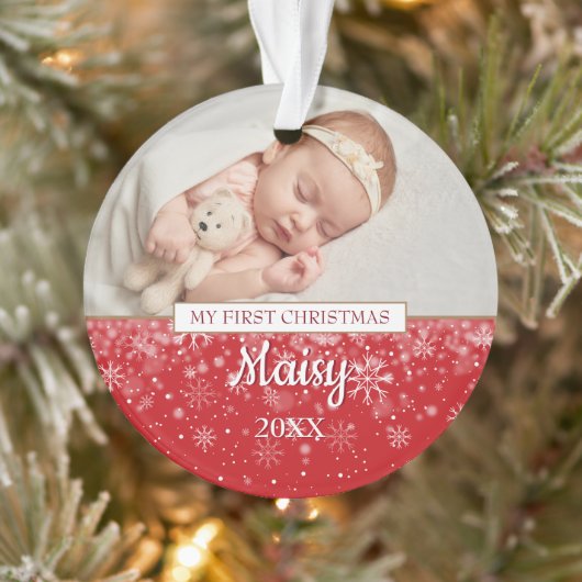 Baby First Christmas Photo Snowflakes (Arbre)