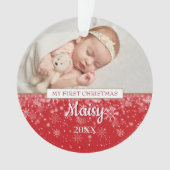 Baby First Christmas Photo Snowflakes (devant)