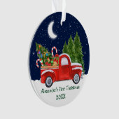 Baby First Christmas Red Truck Forest Stars (devant)