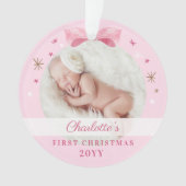 Baby First Christmas Rose Bow & Stars (devant)