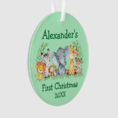 Baby First Christmas Safari Animaux Round Green (devant)