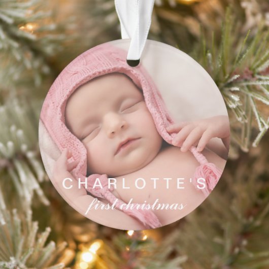 Baby First Christmas Snowflakes Style Chic Photo (Arbre)