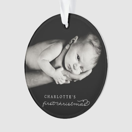 Baby First Christmas Snowflakes Style Chic Photo (devant)