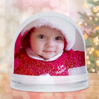 Baby first Christmas Snowglobe avec photo
