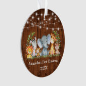 Baby First Christmas Wood Lights Safari Animaux (devant)