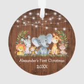 Baby First Christmas Wood Lights Safari Animaux (dos)