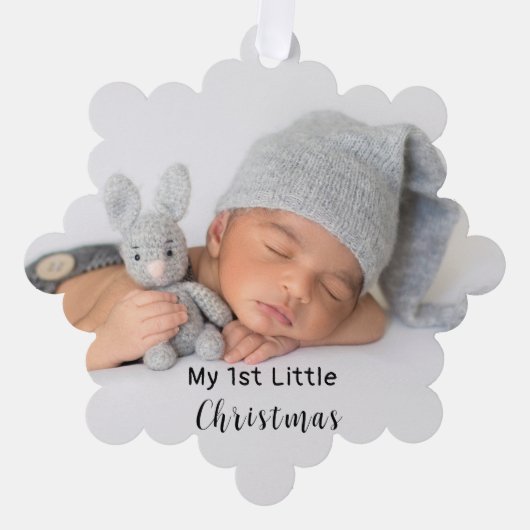 Baby First Little Christmas-foto Ornament Kaart (Voorkant)