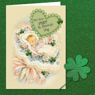 Baby First St. Patrick's Day Kaart Vintage