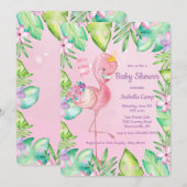 Baby Flamingo Baby shower Kaart (Voorkant / Achterkant)