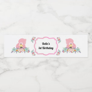Baby Flamingo Party Water Flacon Label Waterfles Etiket