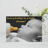 Baby fles: Je bent uitgenodigd voor een baby showe Kaart (Staand voorkant)