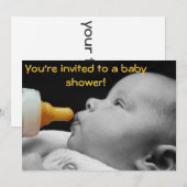 Baby fles: Je bent uitgenodigd voor een baby showe Kaart (Voorkant / Achterkant)